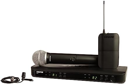 Shure BLX1288/CVL UHF Wireless Microphone System - Perfect for Church, Karaoke, Stage, Vocals - 14-Hour Battery Life, 300 ft Range | Includes Handheld & Lavalier Mics, Dual Channel Receiver | H10 Band