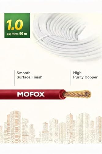 Image of MOFOX Diamond Series FR /FRLS Electrical Wire, Multi-Strand Copper Conductor 90 Meter (RED, 1.00 SQ MM)