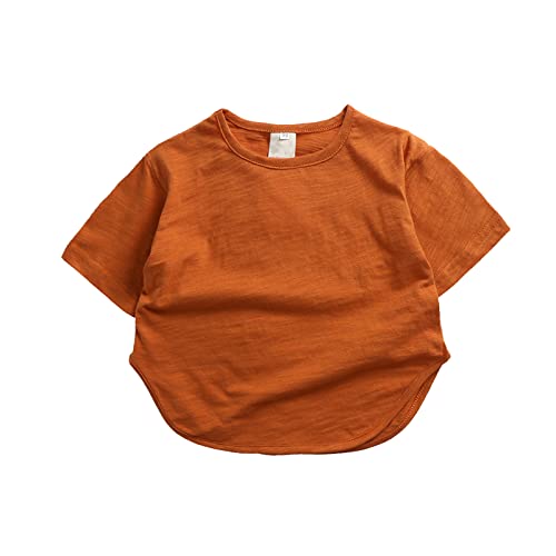 Cute Crop Tops for Girls Toddler Basic Crewneck Short Sleeve Hem Loose Fit Cropped Tee Shirts Cotton Boy Fashion