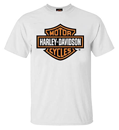 Harley-Davidson Men's Orange Bar & Shield Black T-Shirt 30290591