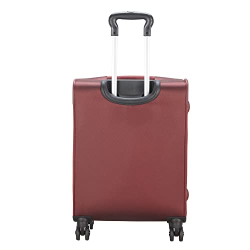 Image of VIP Polyester Solid Pattern Knight 8W Exp Trolley Bag With Spinner Wheels (H) 55 Red Soft (Red, Small)