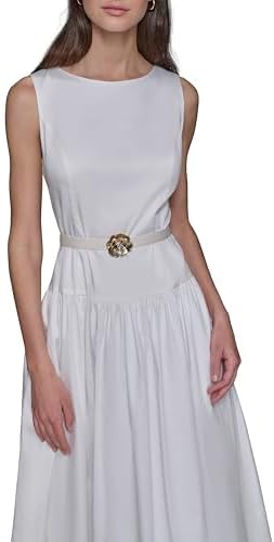 Karl Lagerfeld Womens Scoop Neck Sleeveless Midi Sheath Dress - Image 2