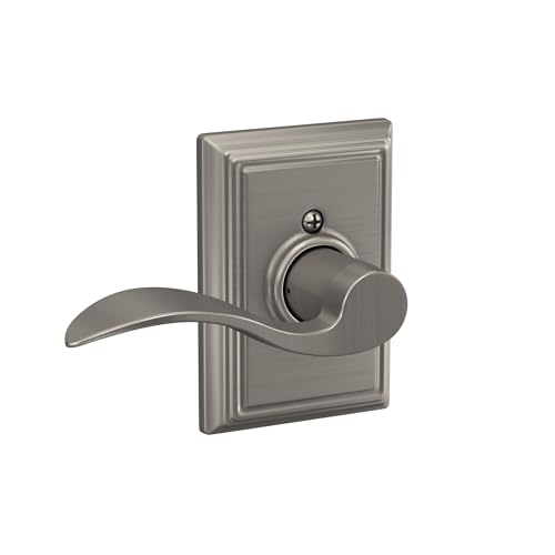 Image of Schlage F10 ACC 619 ADD Accent Door Lever with Addison Trim, Hall & Closet Passage Lock, Satin Nickel