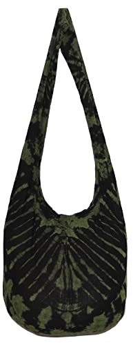 Image of TIE DYE Bohemian Hipster Hobo Boho Hippie Crossbody Bag Purse Black Tone 39 inch