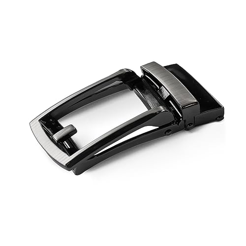 SlideBelts Men's Obsidian Black Lite Belt with Lite Brushed Steel Buckle (Genuine Leather)…2