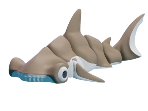 3D Printed Hammerhead Shark Toy Smooth Lightweight Ocean Animal Figure for Kids Learning Play Collectibles Miniature Marine Creature Model with Safe Rounded Design
