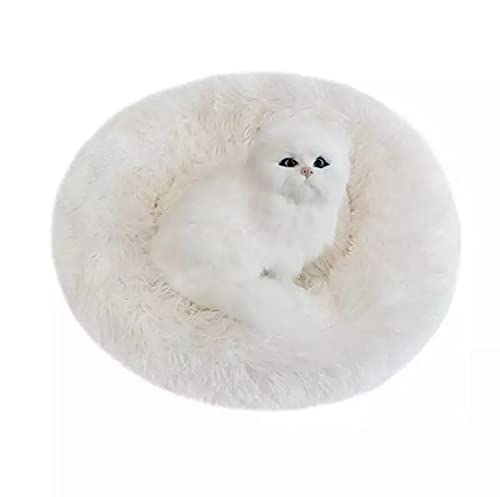 Yourlittlestore Cama para mascotas para gatos y perros pequeños y medianos con cojín suave redondo u ovalado, cama cueva para gatos y perros pequeños (4XL, blanco)