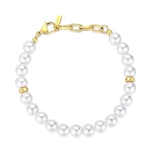 GAVU Men’s Shell Pearl Bracelet, Pear Bracelet for Men