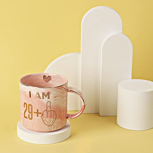 30Th Birthday Gifts For Women - Funny Turning 30 Year Old Birthday Gift Ideas For Wife, Mom, Daughter, Sister, Aunt, Best Friends, Bff, Coworkers - Fabulous Pink Marble Mug, Ceramic 11.5Oz Coffee Cup #TOP5