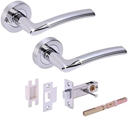 HANDLEZONE® Neemo Privacy Lever On Round Rose Door Handles, with ...