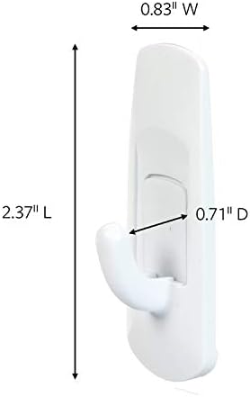 Command 17002-VP-6PK Small Hooks with Strips Value Pack - White, Pack of 1 & Medium Utility Hooks Value Pack 6 Hooks 12 Command Adhesive Strips