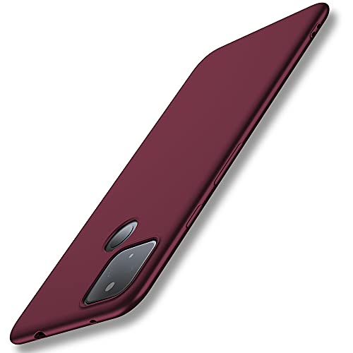 X-level Funda para Google Pixel 4a 5G, Suave TPU Gel Silicona Ultra Fina Anti-Arañazos y Protección a Bordes Funda Phone Case para Google Pixel 4a 5G - Vino Rojo