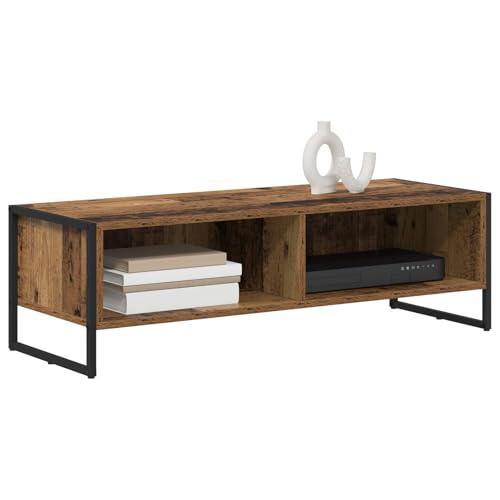 【Eleganza industriale】 Questo mobile TV, che misura 100 x 36,5 x 30,5 cm, unisce modernità e funzionalità. Il design elegante in legno ingegnerizzato e gambe in acciaio è perfetto per ogni spazio, sia chic che accogliente. Si adatta bene a vari stili d'interni, portando un tocco di classe alla tua stanza.