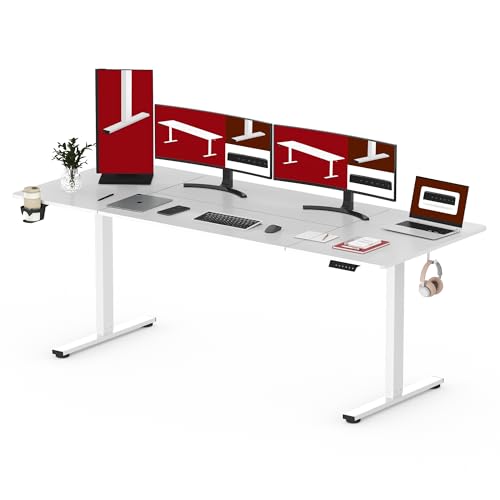 SANODESK Höhenverstellbarer Schreibtisch 200 x 80 cm Schreibtisch Höhenverstellbar Elektrisch Ergonomischer Steh-Sitz Tisch Computertisch für Heimbüro Homeoffice(weiß) SANODESK Höhenverstellbarer Schreibtisch 200 x 80 cm Schreibtisch Höhenverstellbar Elektrisch Ergonomischer Steh-Sitz Tisch Computertisch für Heimbüro Homeoffice(weiß)