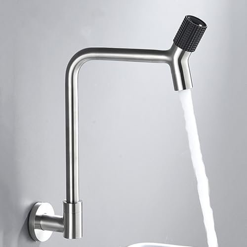 Robinet d'évier haut de gamme en acier inoxydable noir mat orientable