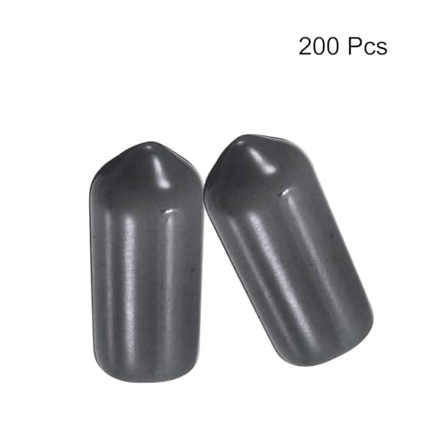 Tapas de goma de 8 mm flexibles de vinilo gris oscuro para proteger roscas de tornillos 3
