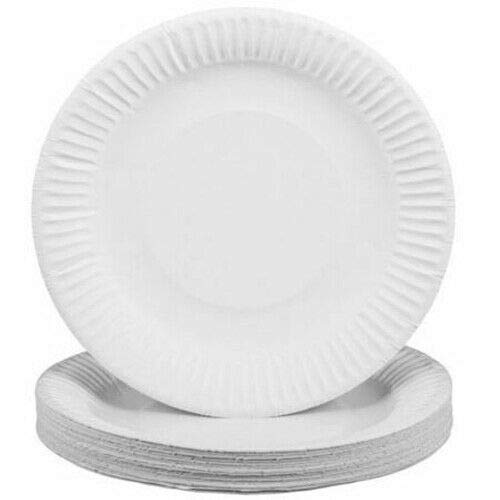 400 X Paper Plates 7" Disposable Party BBQ Wedding Tableware Round Catering New