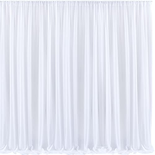 Weißer Chiffon-Hintergrund, 2,4 m x 3 m, transparenter Vorhang für Party, Foto, Dekoration Cover