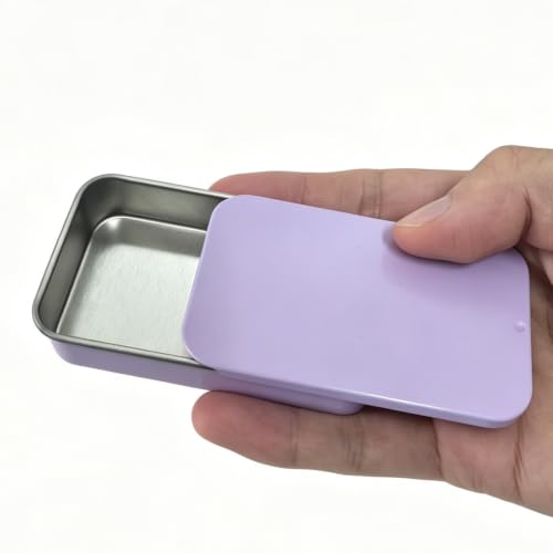 Image of Goodma 24-Pack Slide Top Rectangular Metal Tin Containers, Purple
