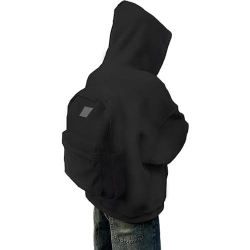 Creative Backpack Hoodie Zipper Sweatshirts for Women/Men Cotton Solid Color Hoodie with Pockets2