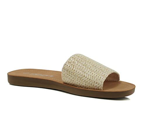 Image of Soda Shoes Efron-S Women Flip Flops Basic Plain Slippers Slip On Sandals Slides Casual Peep Toe Beach