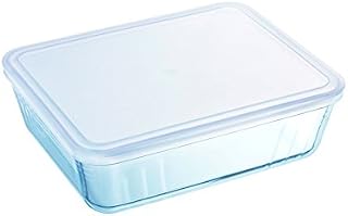Pyrex Rectangular Dish with Plastic Lid, 0.8L