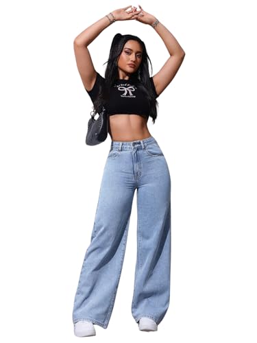 Image of Glossia Women Baggy Jeans || Women Jeans Pant || Baggy Jean's for Women's High Waist || Straight Jean's for Women's || Ladies Jean,s for Woman || Loose Jean,s for Woman Stylish (B0DSC97GJN)