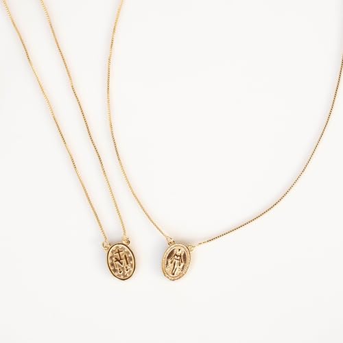 House Of Hunter 18k Gold Filled Lady Of Grace Double Sided Coin Necklace - Dainty Minimalist Chain, Watrerproof, Tarnishproof, Hypoallergenic, Layering Jewelry by House Of Hunter - Used condition - Image 7