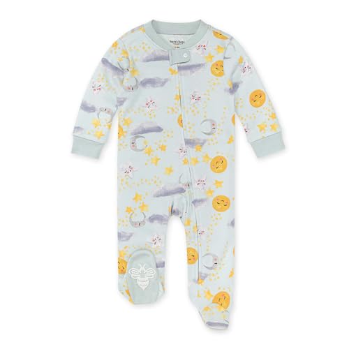 Image of Burt's Bees Baby Boys Footed Pajamas, Sleep and Play Loose Fit, 100% Organic Cotton Soft One-piece PJs, Sizes NB to 6-9 Months