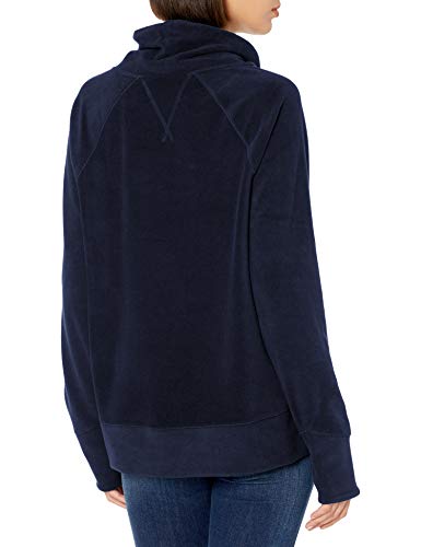 Tommy Hilfiger Women's Long Sleeve Fleece Pullover Logo Sweatshirt, Navy, Medium