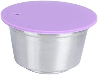 Stainless Steel Reusable Capsules Refillable Crema Coffee Capsules Pods Cup Fit for Dolce Gusto Coffee Maker(Purple)