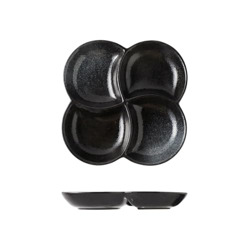 SHIHEER 仕切り皿 5枚セット 陶器 中皿 大皿 盛皿 プレート お皿セット すし 焼き物皿 魚 皿 刺身皿 焼き魚皿 餃子 天ぷら 唐揚げ 醤油皿 寿司皿 魚料理 デザート皿 窯変 おしゃれ 食器 洋食 和食器 カフェ風 北欧風 家庭用 居酒屋 和