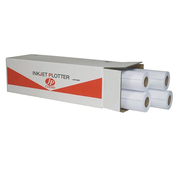 Confezione 4 Rotoli Plotter cm 91,4x50 mt 90 gr/mq Anima 50 Carta Bianca A0