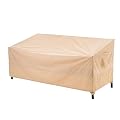 WJ-X3 Patio Sofa Covers Waterproof, 3-Seater Heavy Duty Lawn Couch Covers UV Resistant, Deck Sofa Chair Set Covers Anti-Fading, Wind Resistant, 87W x 42D x 35H Inches, Beige