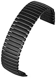 時計バンド 20mm 22mmステンレス鋼の時計ストラップ黒/銀の取り替え時計バンド実用的な伸縮性の長さのないバックルストラップJOOLEE 20mm ブラック