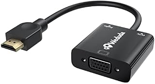 Weduda HDMI to VGA Adapter (Male to Female) with 3.5mm Audio Port, 1080P Active Converter for Computer, Desktop, Laptop, PC, Monitor, Projector, HDTV