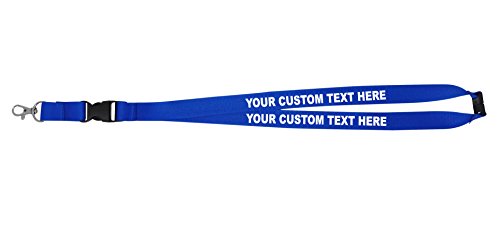 Custom Lanyards No Minimum Order Required Personalized Lanyard With Your Text (Blue)