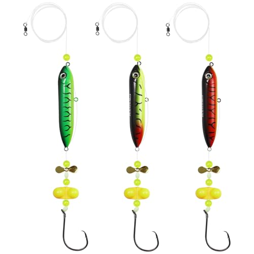 CWSDXM Catfish Float Rig Demon Dragon Style Rattling Line Float Propeller and Circle Hooks 6/0 8/0 for Santee Cooper Rig Catfishing Tackle (8/0 Hook Catfish Rig - 3 PCS)