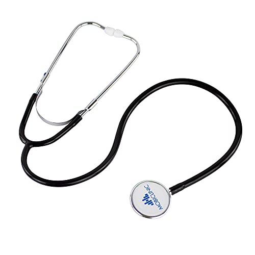 Mobiclinic, Stéthoscope à double pavillon, Modèle FD-02, Aluminium, Marque européenne, Stethoscope medical, Léger, Précis, Pour les professionnels de la santé, Stéthoscope adulte, Couleur noire