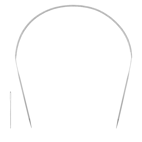 Image of Size 0 Stainless Steel Circular Knitting Needles 16 Inch 2.0 mm Set Round Metal (Silver, 16 inch-0-(2.0mm))