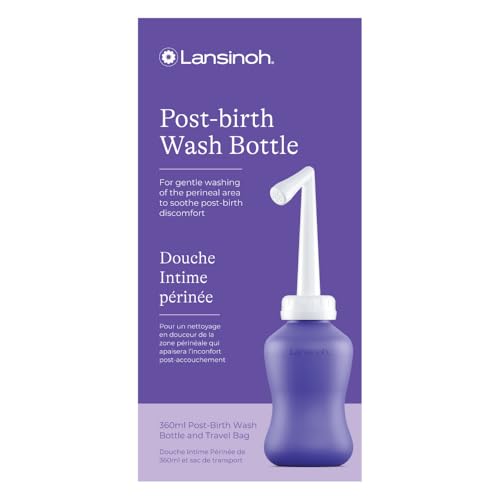Lansinoh I Douche Intime Périnée Post-Accouchement - Rinçage Doux Apaisant - Bouteille de Lavage avec Bec Incliné 360° Anti-Fuite - Jet Contrôlé - Sans BPA -...