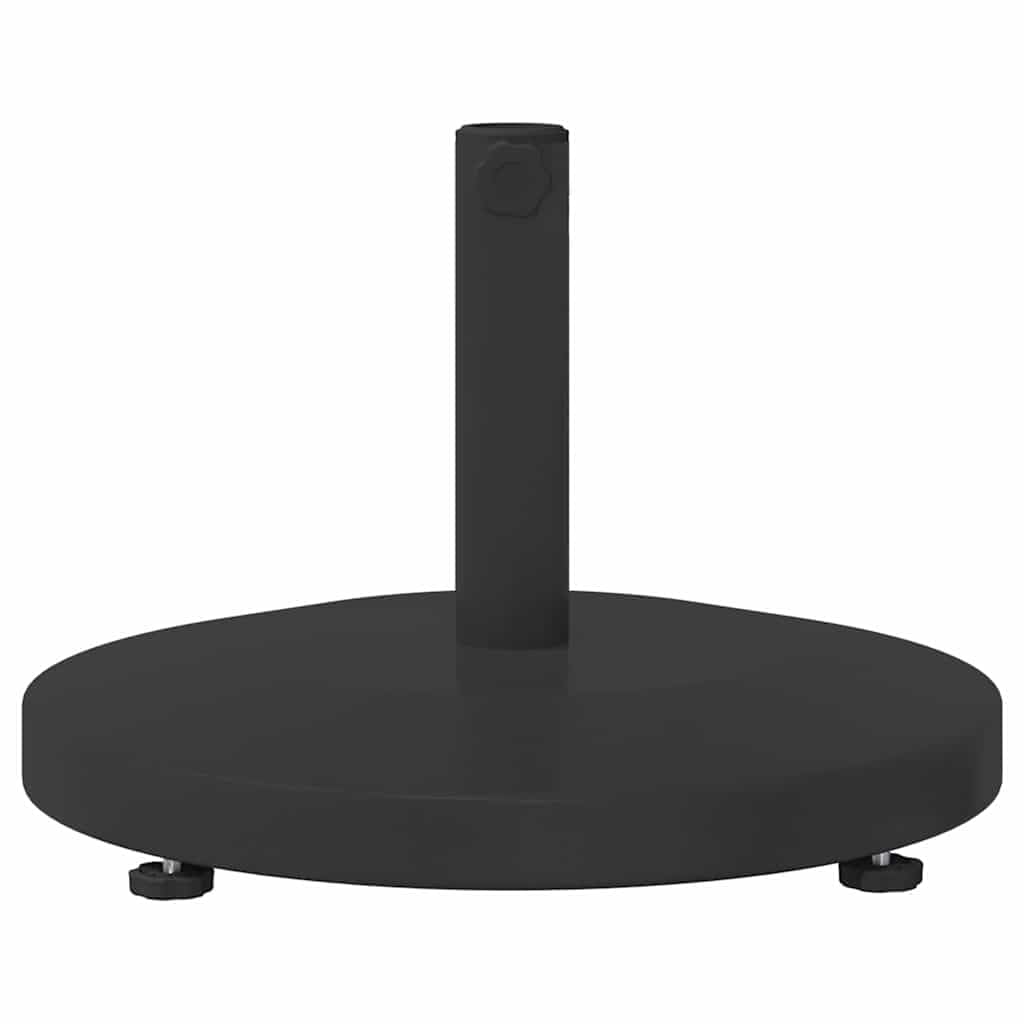 Supporto per ombrellone nero, 48 x 48 x 32 cm, base in acciaio con ruote, per ombrellone da mercato, resistente alle intemperie, per balcone, terrazza, giardino, mobile e stabile
