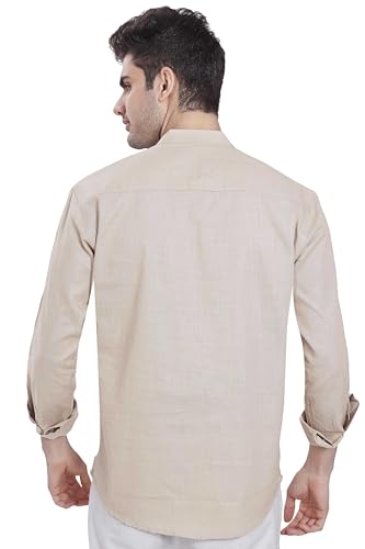Image of DIVISIVE Men's Slim Fit Full Sleeves Cotton Short Kurta