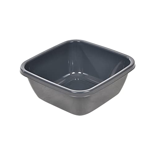 Homéa, Bassine Carrée Plastique 15L 38 x 38 x H15,5 cm Anthracite