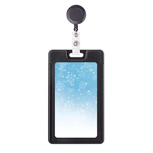 Porte-badge rétractable anti-perte flocon de neige bleu pour pass d'identification
