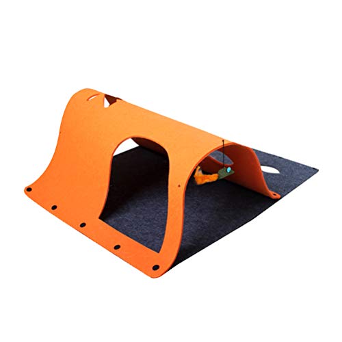 Maca multifuncional para gatos em túnel para animais de estimação com feltro (laranja 44 * 60 cm)
