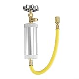 AC Ölfarbstoff-Injektor Fahrzeug Klimaanlage Adapter R134A R12 Handdrehpumpe Öl und Farbstoffeinspritzdüse mit Nadelventil Arbeitsdruck für AC-System-Wartung