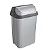 keeeper Rasmus Cubo de Basura con Tapa Deslizante, 25 l, PP, Plateado, 25 litros (para bolsas de 35-60 l)