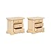 Wooden Dollhouse Night Stands | Set of 2 | Bedside Tables | Dolls House Furniture | 1/12 scale (light)