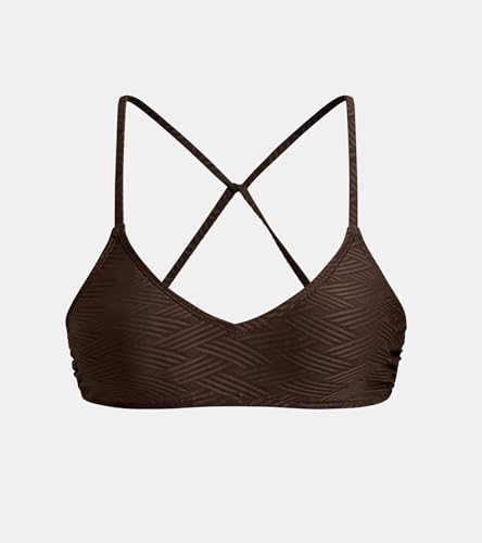 Image of CUPSHE Womens V Neck Textured Bikini Top Crssback Swimsuit | Self Tie,Soft Removable Cups,Spaghetti Straps,Flattering Bathing Suit For Vacation And Beach